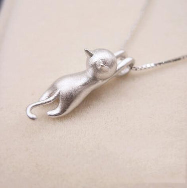 THAI SILVER Hanging Cat Necklace